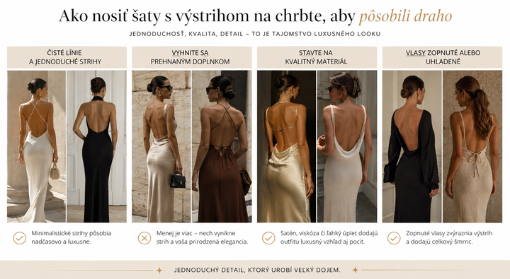 Šaty s ohaleným chrbtom - vizualizácia